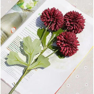 1 Bouquet 3 Heads Artificial Flowers Real Touch Dandelion-Bouquet-My Online Wedding Store