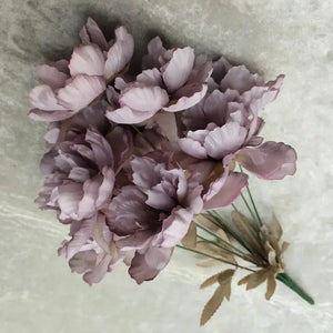 1 Flower branch 9 heads Artificial silk peony big flowers head-Bouquet-My Online Wedding Store