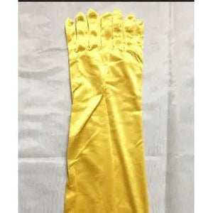 1 Pair Bride Bridal Wedding Gloves Long Beaded Satin-Gloves-My Online Wedding Store