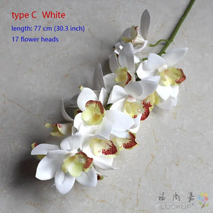 1 Stem Artificial Cymbidium Faberi Rolfe Moth Orchid Butterfly-Orchids-My Online Wedding Store