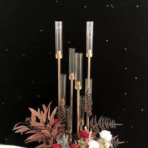 10 Heads Metal Candlestick Candelabra Table Centrepieces-Candelabra-My Online Wedding Store
