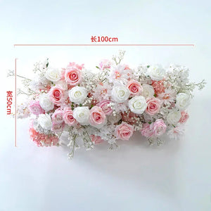 100CM Artificial Flower Runner Rose Hydrangea Arrangement Wedding Arch-Floral Arrangements-My Online Wedding Store