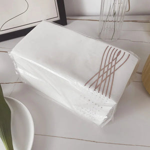 100PCS Metallic Foil Stamped Line Pattern Paper Napkins Disposable Linen-Linen-My Online Wedding Store