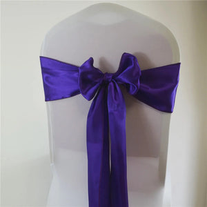 (10/50pcs) Satin Bow Sash Wedding Chair Decoration-Linen-My Online Wedding Store