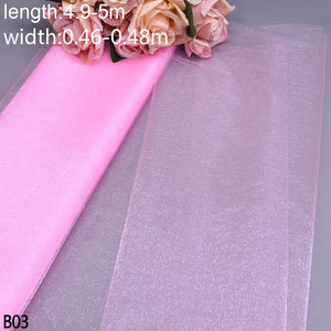 10/5M White Crystal Sheer Tulle Fabric Wedding Organza Roll Snow yarn no-My Online Wedding Store