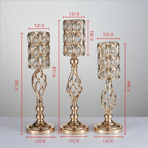 10PCS Metal Flower Vases Gold Candle Holders-Candlestick-My Online Wedding Store