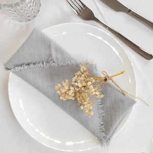 10PCS Sage Green Tassel Cloth Napkins Linen 40x40cm-Linen-My Online Wedding Store
