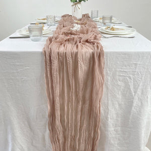 10PCS Set Semi-Sheer Gauze Wedding Table Runner-Linen-My Online Wedding Store