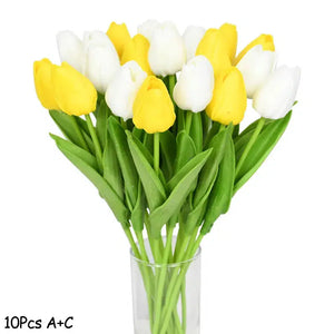 10PCS Tulip Artificial Flower Real Touch Artificial Bouquet-Bouquet-My Online Wedding Store