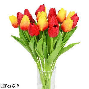 10PCS Tulip Artificial Flower Real Touch Artificial Bouquet-Bouquet-My Online Wedding Store