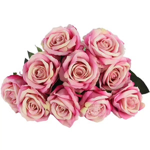 10pcs Real Touch Rose Flowers Flower Bouquet-Bouquet-My Online Wedding Store