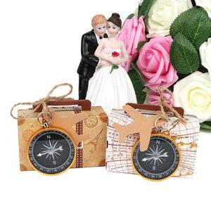 10pcs Wedding Paper Candy Gift Box Travel Suitcase Bag Gifts-Wedding Favours-My Online Wedding Store