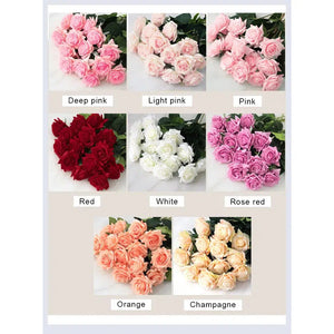 11PCS Artificial Flower Feel Moisturizing Rose DIY Bridal Bouquet-Bouquet-My Online Wedding Store