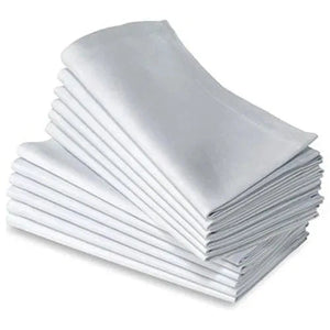 12 Pieces 100% Cotton Restaurant Dining Napkins Linen White 50x50cm-Linen-My Online Wedding Store