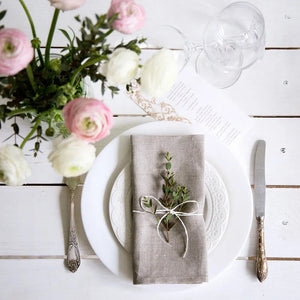 12 Pieces Linen Napkin, Machine Washable-Linen-My Online Wedding Store