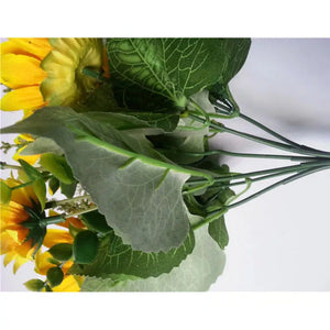13 Heads Yellow Silk Sunflower Artificial Flowers 7 Branch/Bouquet-Bouquet-My Online Wedding Store