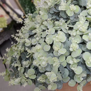 16 Heads Eucalyptus Leaves Silk Artificial Flowers Arrangement-Greenery-My Online Wedding Store