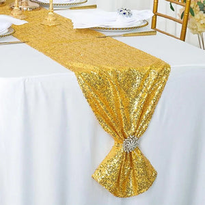 180cm/250cm/275cm Wedding Sequin Table Runner-Linen-My Online Wedding Store