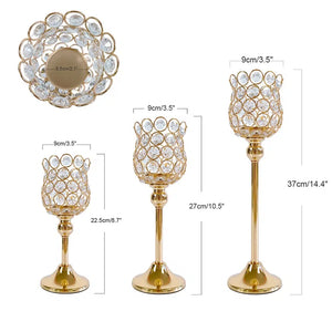 18pcs/30pcs Crystal Candle Holders Bulk Shiny CandleStick Centrepieces-Centrepiece-My Online Wedding Store