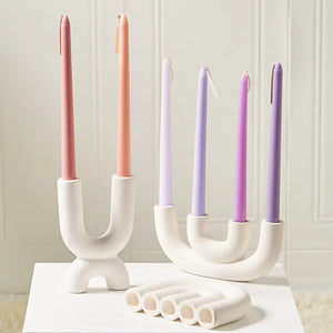1PC Candlestick Holder Ceramic Ornament Candle Holder Nordic Candelabra-Centrepiece-My Online Wedding Store