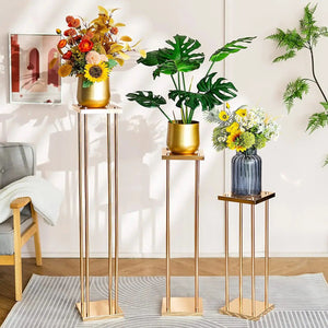 1PC Flower Vase Gold Column Stand Metal-Candelabra-My Online Wedding Store