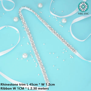 (1PC)Rhinestone Bridal belt wedding with crystal diamond pearl-Wedding Belt-My Online Wedding Store