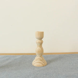 1Pcs Candle Holders Retro Unpainted Wood Classic Craft Candle Holders-Centrepiece-My Online Wedding Store