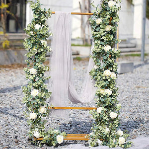 1.8M Artificial Eucalyptus Rose Garland Wedding Backdrop Wall Vine-Garland-My Online Wedding Store