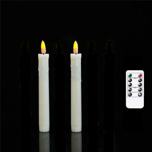 2 Pieces 3D Wick 16CM Flameless Led Candlestick Flickering Led Taper Candle-Candles-My Online Wedding Store