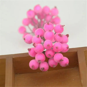 20pcs Mini Double Heads Artificial Glass Berries Pomegranate-Berries-My Online Wedding Store