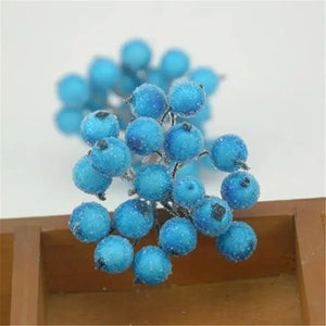20pcs Mini Double Heads Artificial Glass Berries Pomegranate-Berries-My Online Wedding Store