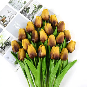 20pcs PU foam Tulip Flower Bouquet-Bouquet-My Online Wedding Store