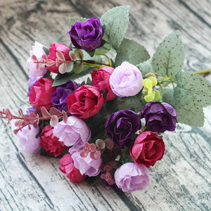 21 Heads Silk Rose Peony Bouquet Artificial Flowers-Bouquet-My Online Wedding Store