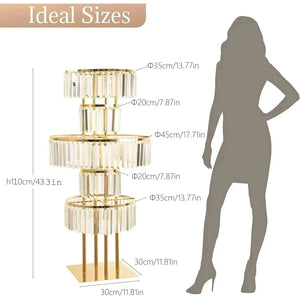2/4/5/10 Pcs Wedding Gold Vase Centrepiece Acrylic Flower Stand with Hanging Acrylic-Candelabra-My Online Wedding Store