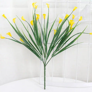 25 Heads/Bouquet Mini Artificial Calla With Leaf Plastic Lily-Bouquet-My Online Wedding Store