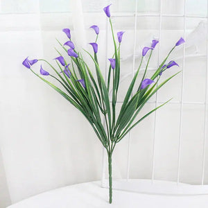 25 Heads/Bouquet Mini Artificial Calla With Leaf Plastic Lily-Bouquet-My Online Wedding Store