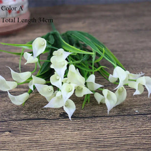 25 heads/bouquet mini artificial calla with leaf plastic lily-Bouquet-My Online Wedding Store