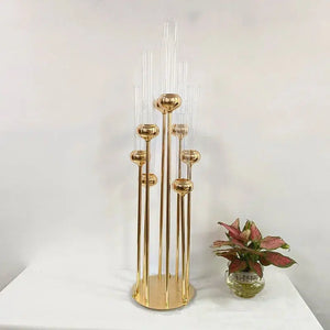 2/5/10pcs Metal Candelabras 91 CM Height 8 Arms Candle Holders-Candelabra-My Online Wedding Store