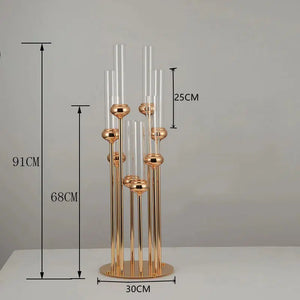 2/5/10pcs Metal Candelabras 91 CM Height 8 Arms Candle Holders-Candelabra-My Online Wedding Store