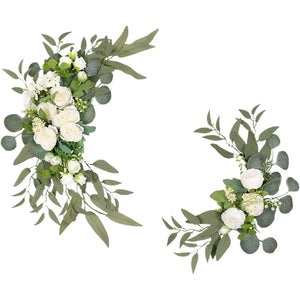 2Pc Wedding Arch Flowers Romantic Artificial Floral Swag Greenery Leaves-Floral Arrangements-My Online Wedding Store