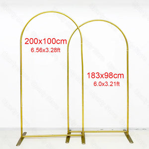 2Pcs Gold Stand Arch Wedding Arch Stand Flower Frame-Backdrops-My Online Wedding Store