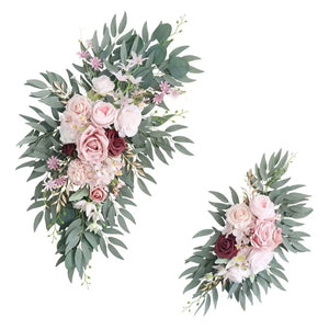 2Pcs Wedding Arch Flower Leaves Floral Arrangement Artificial Floral-Floral Arrangements-My Online Wedding Store