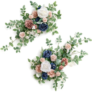 2pcs Artificial Wedding Arch Flowers Kit Pink Rose Arbor Arrangement-Floral Arrangements-My Online Wedding Store