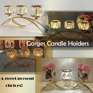 3 Arms Candelabras Crystal Tealight Candlesticks-Candelabra-My Online Wedding Store