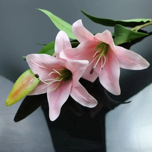 3 Heads Real Touch Artificial lily Flowers Wedding-Bouquet-My Online Wedding Store