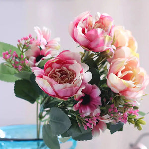 30cm High Quality Peony Flowers Silk Artificial Bouquet-Bouquet-My Online Wedding Store
