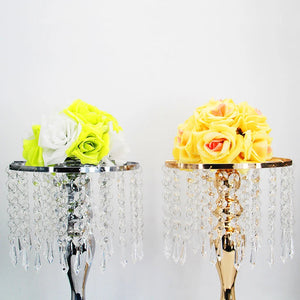 33CM Candle Holders Flowers Vase Crystal Tray-Candelabra-My Online Wedding Store
