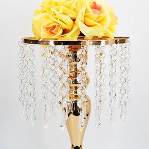 33CM Candle Holders Flowers Vase Crystal Tray-Candelabra-My Online Wedding Store
