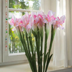 3Pcs Iris Artificial Silk Flowers Plant Branch Bouquet Real Touch-My Online Wedding Store