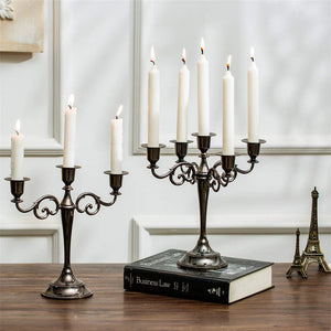 5 Arms 3 Arms Gold Silver Black Bronze Metal Candle Holder Stand-Candelabra-My Online Wedding Store